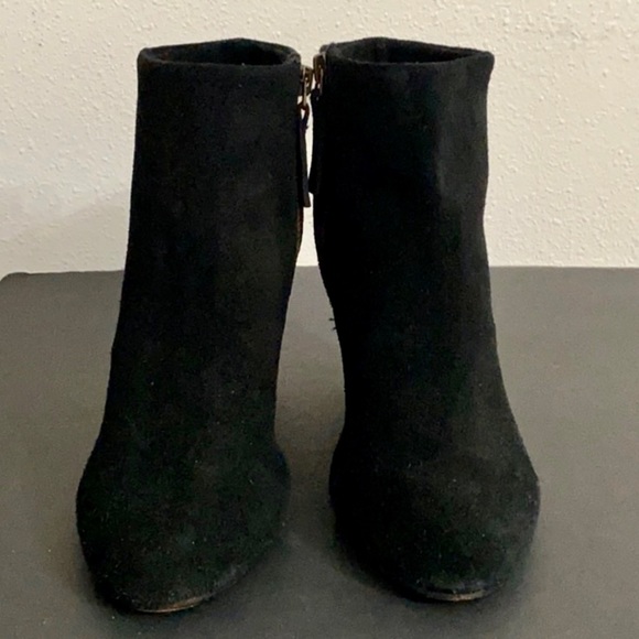 Authentic Joie black suede leather wedges ankle boots 8.5 - Picture 2 of 8